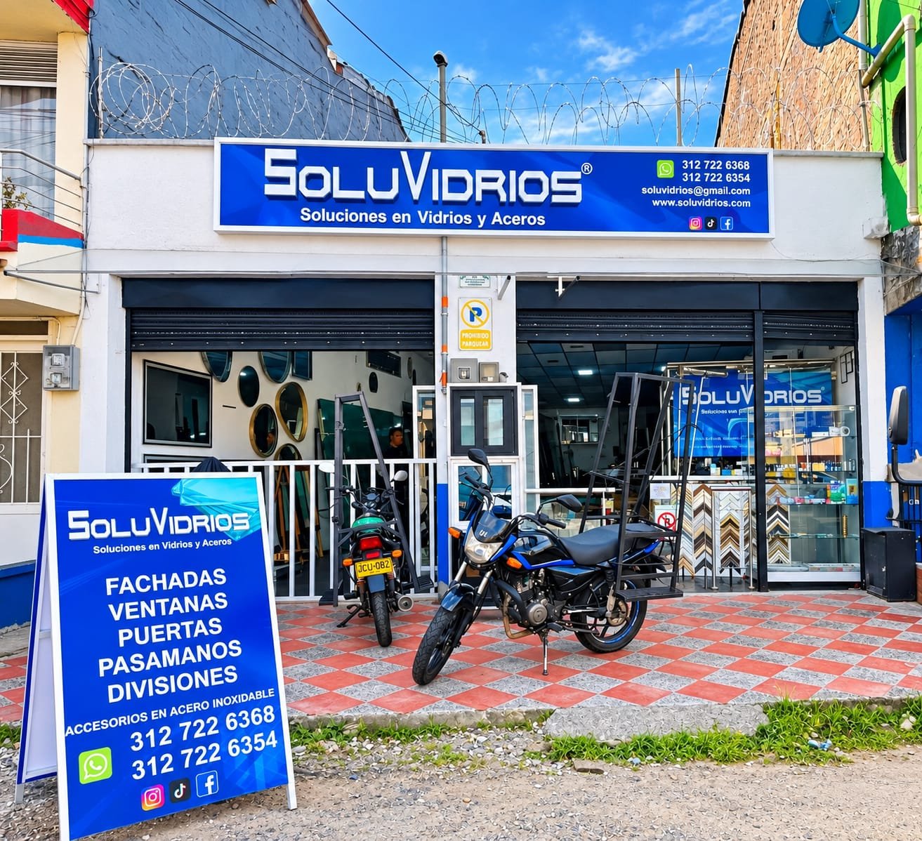 Fachada de la segunda sede de Soluvidrios